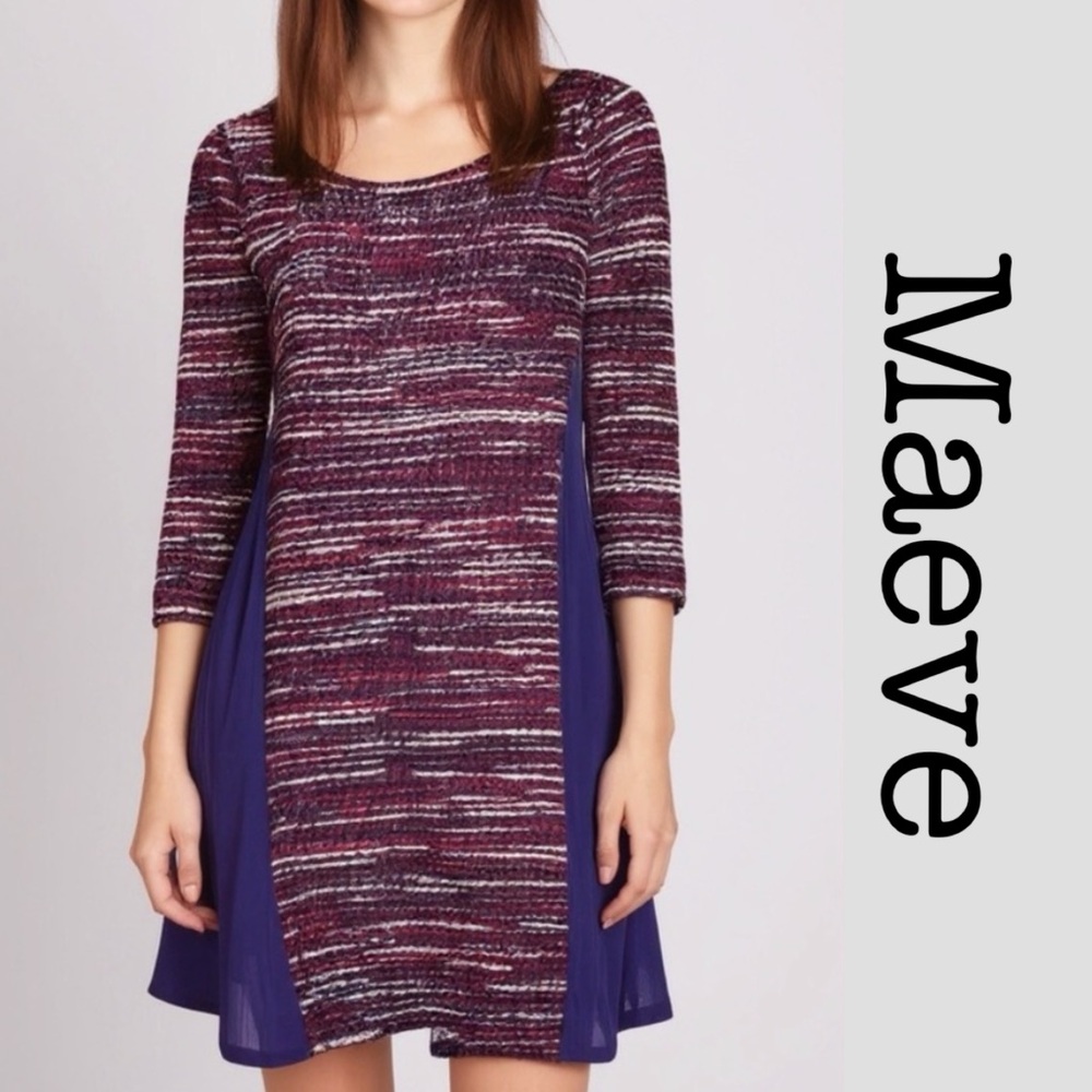 Anthropologie Maeve Purple and Blue Mini Dress Size SmallP